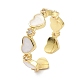 Corazón real 18k anillos de puño chapado en oro para niña regalo de mujer X-ZIRC-C021-05G-4