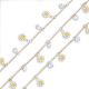 Handmade Crystal Rhinestone & Enamel Flower Charms Chains CHC-N021-03-1