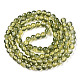 Two-Tone Crackle Baking Painted Transparent Glass Beads Strands X-CCG-T004-8mm-01-3