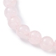 Natürliche runde Perlen-Stretch-Armbänder aus Rosenquarz BJEW-JB09899-02-3