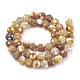 Brins de perles d'agate craquelée de feu naturel teint G-T106-043-3