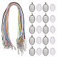 DIY 20pcs Transparent Clear Glass Thumbprint Oval Necklace Kits DIY-ZZ0001-02-1