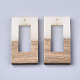 Colgantes de resina y madera de nogal RESI-S358-26G-2