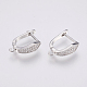 Brass Micro Pave Cubic Zirconia Hoop Earring Findings with Latch Back Closure ZIRC-K075-35P-1