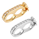 PandaHall Elite 2Pcs 2 Colors 925 Sterling Silver with Clear Cubic Zirconia Twister Clasp FIND-PH0009-54-1