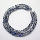 Half Blue Plated Crystal Glass Rondelle Beads Strands EGLA-F024-B01-2