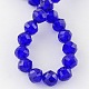 Faceted Medium Blue Glass Round Bead Strands X-GLAA-R043-8mm-17-1