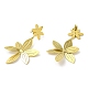 Boucles d'oreilles pendantes en acier titane fleur creuse pour femmes EJEW-G360-01A-2