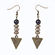Natural & Synthetic Mixed Gemstone and Sandalwood Beads Dangle Earrings Sets EJEW-JE02802-2