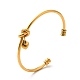 Placage ionique (ip) 304 bracelet de manchette ouvert en acier inoxydable avec nœud d'amour BJEW-P283-02G-3