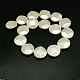 Flat Round Grade A Polished Shell Pearl Bead Strands BSHE-F0010-19-2