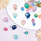 Sunnyclue 180 pcs 9 styles capuchons de perles de verre peintes à la bombe transparentes GGLA-SC0001-11-4