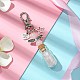 Botella de los deseos de vidrio con decoraciones colgantes interiores de cuarzo rosa natural HJEW-JM01741-02-2