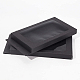 折りたたみクリエイティブクラフト紙箱  ウェディング記念品ボックス  賛成ボックス  紙ギフトボックス  PVCクリアウィンドウ付き  長方形  ブラック  17.5x9x1.5cm CON-BC0001-25B-02-4