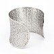 Hollow 304 Stainless Steel Wide Band Cuff Bangles BJEW-E257-02P-2