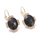 Natural Obsidian Leverback Earrings EJEW-I247-02A-2
