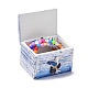 木箱  フリップカバーボックス  樹脂カモメと  長方形  ブルー  6.2x7.5x6.5cm CON-K013-01-4