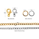 Diy 1.8m 2 colores chapado al vacío 304 cadenas de acero inoxidable trenzadas cadenas de bordillo kits de fabricación de collares DIY-FS0001-25-2