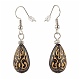 Teardrop Plating Acrylic Beads Dangle Earrings for Girl Women EJEW-JE04679-02-4