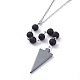 Natural & Synthetic Gemstone Pendant Necklaces NJEW-JN02542-4