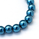 Backen gemalt pearlized Glasperlen runden Perle Stränge HY-Q003-4mm-06-2