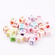 Mixed Color Acrylic Letter Cube Floating Charms Beads for Chunky Necklace Jewelry X-SACR-531-M-2