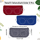 Wadorn 6pcs 3色フェルトメガネケース  鉄のリング付き  眼鏡用  サングラスプロテクター財布バッグ多機能収納バッグ  ミックスカラー  180x90x13.5mm  2個/カラー AJEW-WR0001-61-2
