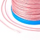 丸いワックスコード  マイクロマクラメコード  ポリエステル革ミシン糸  ブレスレット製作用  ビーズ  細工  製本  ピンク  1mm  約87.48ヤード（80m）/ロール YC-E003-1mm-T117-3