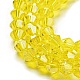 Transparentes perles de verre de galvanoplastie brins GLAA-F029-3mm-C21-3