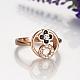 Real Rose Gold Plated Tin Alloy Czech Rhinestone Finger Rings for Women RJEW-BB03689-8B-3