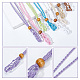 PandaHall Elite 9Pcs 9 Colors Braided Cotton Thread Cords Macrame Pouch Necklace Making FIND-PH0010-47B-4