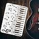 Fingerinspire 音符ステンシル 11.7x8.3 インチ ミュージカル ペインティング ステンシル プラスチック ピアノ キーボード & 音符模様 テンプレート 再利用可能な DIY アートとクラフト 音楽ステンシル 床壁家の装飾用 DIY-WH0396-409-3