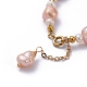 Pulseras de perlas keshi con perlas barrocas naturales BJEW-JB05266-02-3