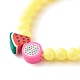 Bracelet extensible de fruits en argile polymère fait à la main avec des perles rondes pour les enfants BJEW-JB07583-6