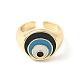 Кольцо-манжета из латуни с эмалью для женщин RJEW-F143-05G-01-2