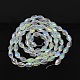 Clear AB Color Plated Electroplate Faceted Oval Glass Beads X-GC887Y-3-2