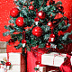 キノコ羊毛フェルト吊り下げペンダント装飾  クリスマスツリーの装飾アクセサリー用  ファイヤーブリック  100~110mm AJEW-WH0326-99-6