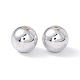 Silver Color Plated Acrylic Round Spacer Beads PACR-MSMC001-06-3