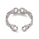 304 anillo de puño abierto con forma de lágrima hueca de acero inoxidable para mujer RJEW-G285-33P-3