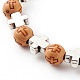 Bracelets de perles extensibles en acrylique imitation bois BJEW-JB06234-4