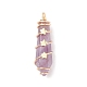 Natural Mixed Stone Pointed Pendants PALLOY-JF01703-2