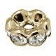 Brass Rhinestone Spacer Beads X-RB-A014-L5mm-01LG-NF-1