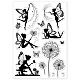 GLOBLELAND Butterfly Fairy Clear Stamps Fairy Tale Elf Mushroom Dandelion Silicone Clear Stamp Seals for Cards Making DIY Scrapbooking Photo Journal Album Decoration DIY-WH0167-56-854-8