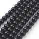 Chapelets de perles en pierre noire synthétique GSR044-1