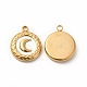 Natural White Shell Flat Round Charms STAS-A076-11G-2