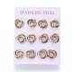 304 Stainless Steel Stud Earrings EJEW-L241-02C-3