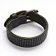 Punk Rock Style Unisex Retro Leather Cord Pyramid Studded Belt Buckle Bracelets BJEW-F173-11-3