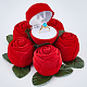Delorigin floccaggio scatole per anelli a rosa in plastica CON-DR0001-01-3