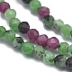Chapelets de perles de rubis en zoïsite naturelle G-G792-40-3
