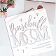 FINGERINSPIRE Baseball Mom Stencil for Painting 11.8x11.8 inch Mother's Day Decoration Plastic PET Love Heart Craft Stencils with Text for DIY Scrapbook DIY-WH0391-0039-3